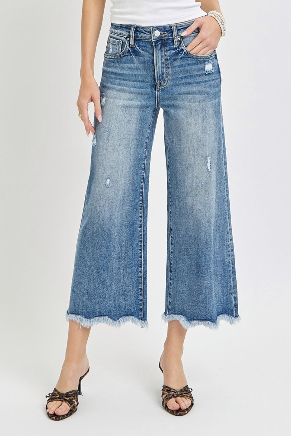 Risen High Rise Cropped Flare Jeans - Petite Length