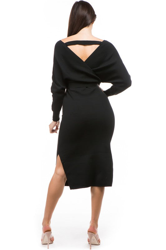 Party Black Sweater Dress