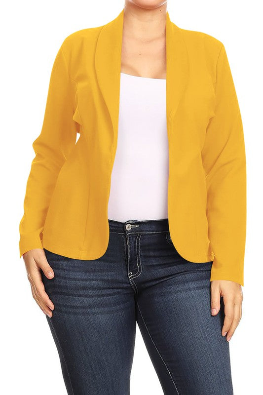 Open Front Blazer Jacket - Extra Sassy Size Exclusive