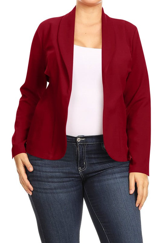 Open Front Blazer Jacket - Extra Sassy Size Exclusive