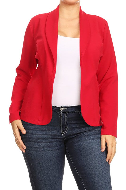 Open Front Blazer Jacket - Extra Sassy Size Exclusive