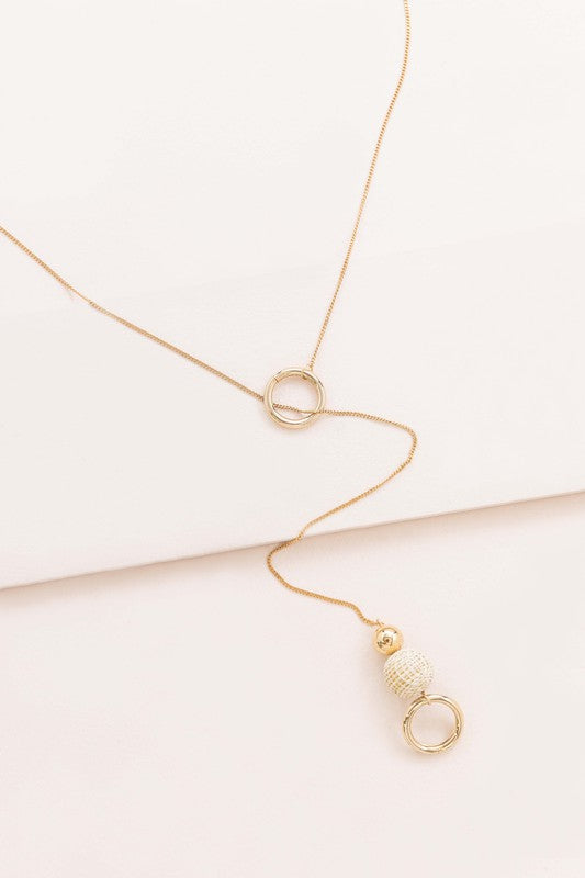 Woven Orb Lariat Pull Necklace