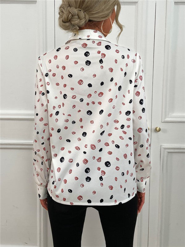 Printed Long Sleeve Button Up