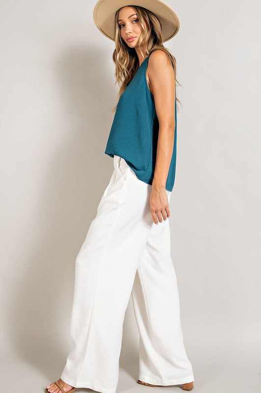 Flowy Straight Leg Trouser Pants