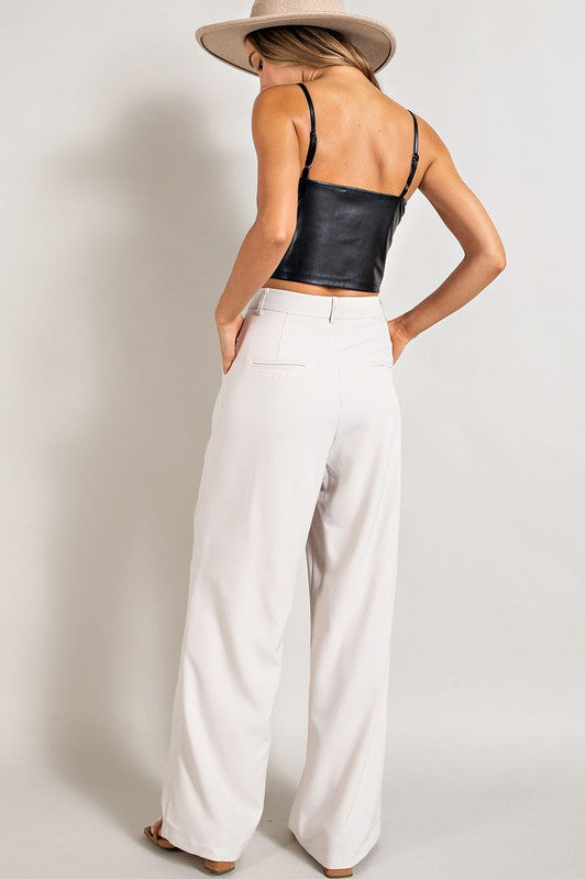 Flowy Straight Leg Trouser Pants