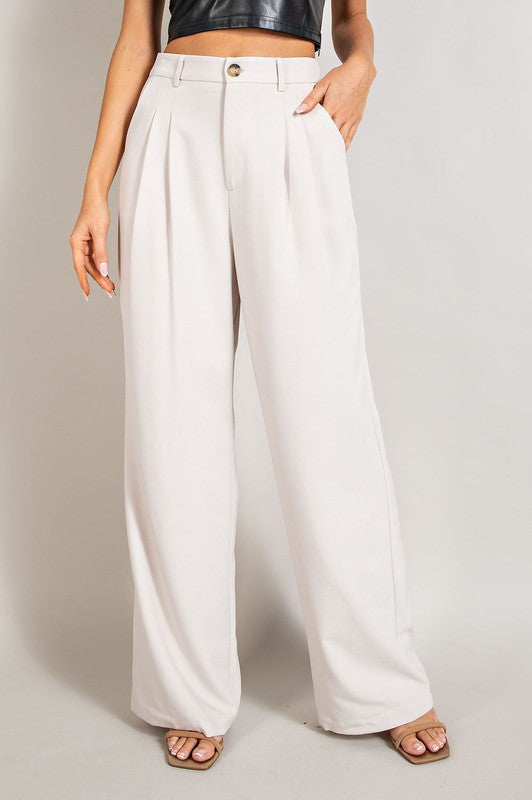 Flowy Straight Leg Trouser Pants