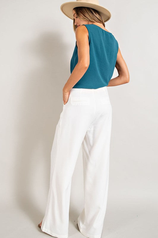 Flowy Straight Leg Trouser Pants