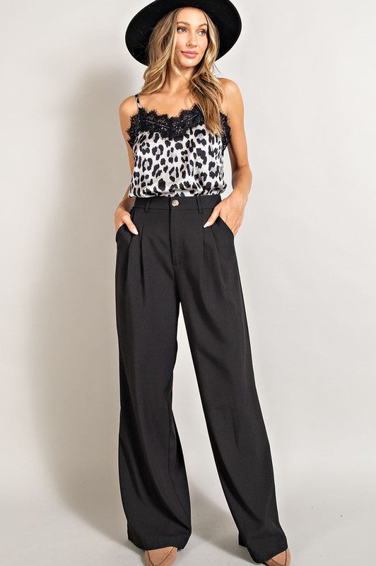 Flowy Straight Leg Trouser Pants