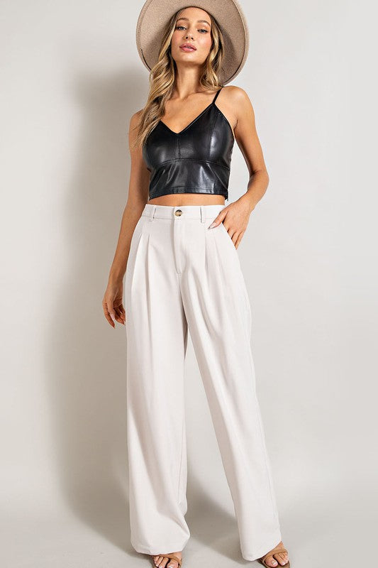 Flowy Straight Leg Trouser Pants