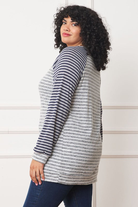 Stripe Two Tone Tunic - Extra Sassy Size Exclusive