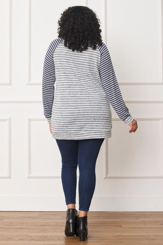 Stripe Two Tone Tunic - Extra Sassy Size Exclusive