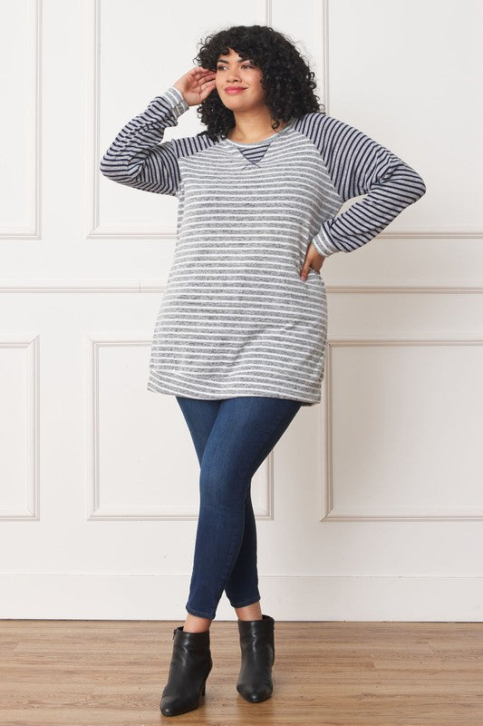 Stripe Two Tone Tunic - Extra Sassy Size Exclusive