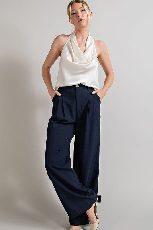 Flowy Straight Leg Trouser Pants