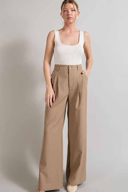 Flowy Straight Leg Trouser Pants