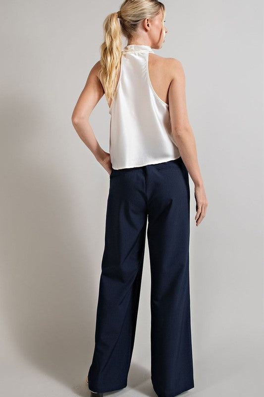 Flowy Straight Leg Trouser Pants