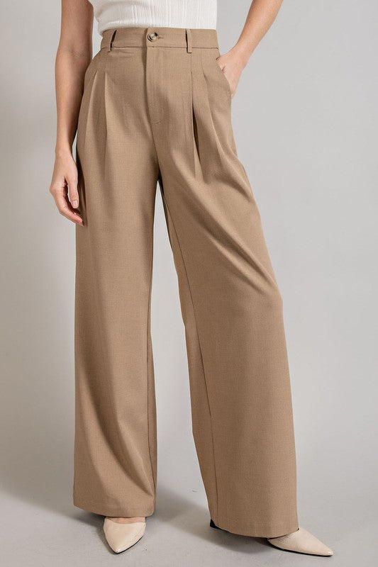 Flowy Straight Leg Trouser Pants