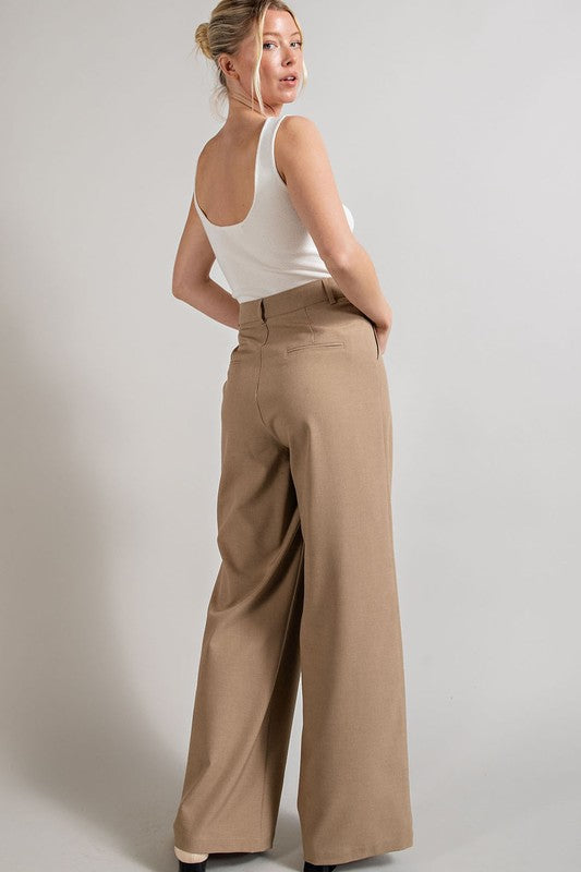 Flowy Straight Leg Trouser Pants