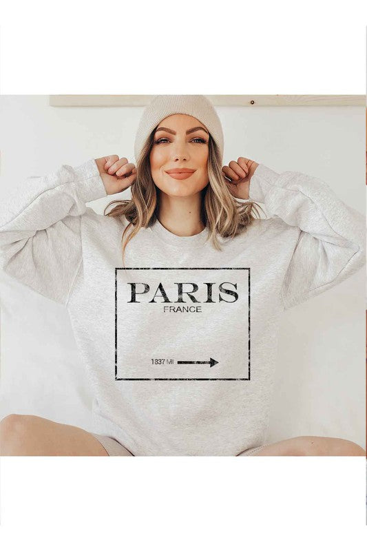 Paris France Graphic Sweatshirt - Extra Sassy Size Exclusive