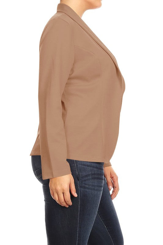 Open Front Blazer Jacket - Extra Sassy Size Exclusive