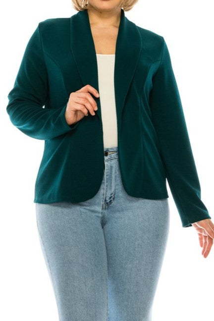 Open Front Blazer Jacket - Extra Sassy Size Exclusive