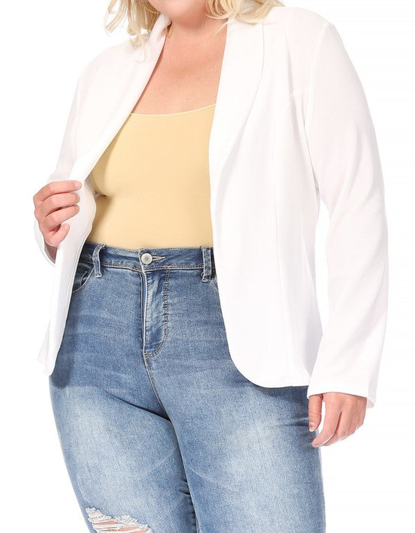 Open Front Blazer Jacket - Extra Sassy Size Exclusive