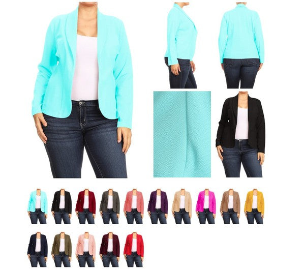 Open Front Blazer Jacket - Extra Sassy Size Exclusive