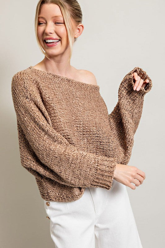 Mocha Loose Fit Knit Sweater