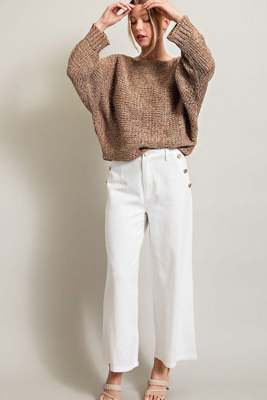 Mocha Loose Fit Knit Sweater