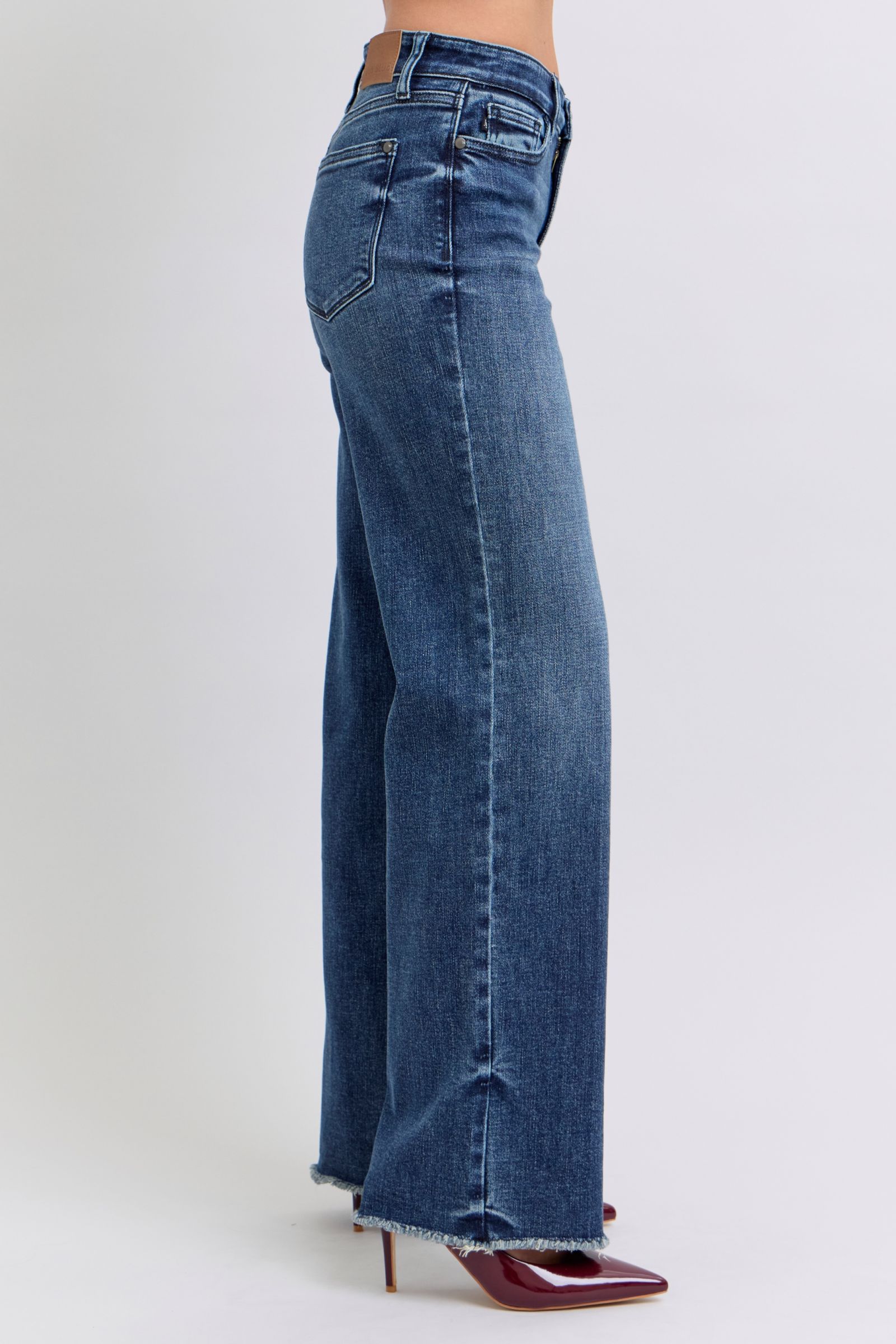 Judy Blue Trina Raw Hem Mid Rise Jeans