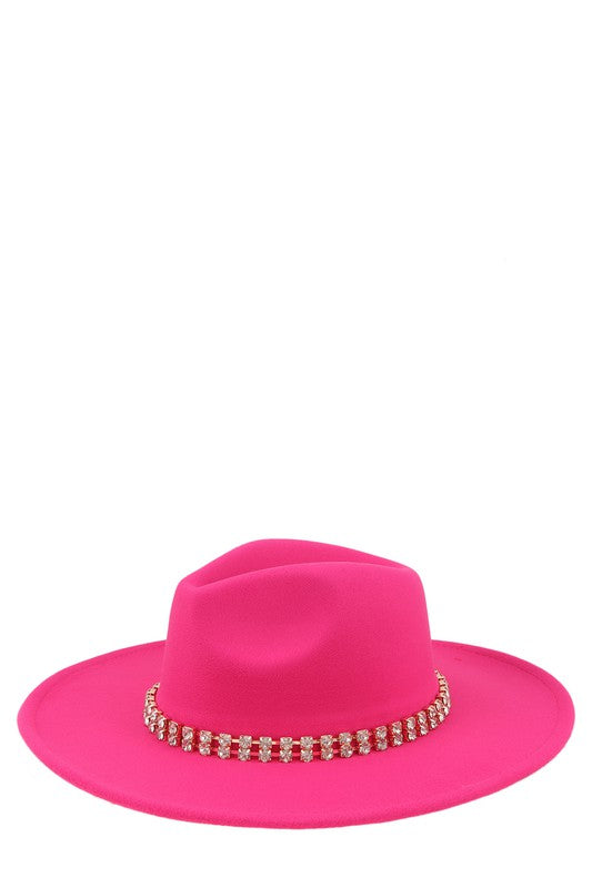 Rhinestone Accent Fedora Hat