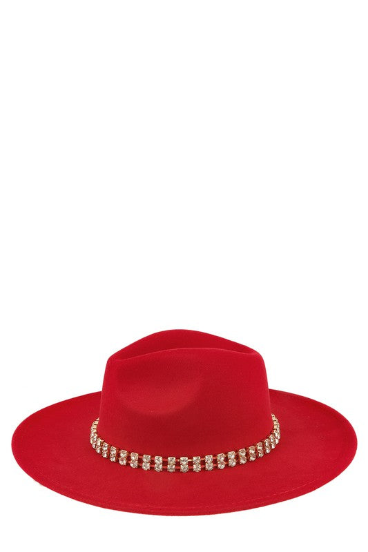 Rhinestone Accent Fedora Hat