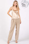 High-Waisted Loose Fit Pleated Slacks - Extra Sassy Size Exclusive