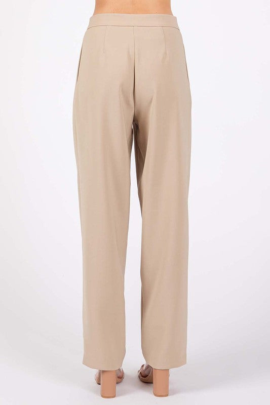 High-Waisted Loose Fit Pleated Slacks - Extra Sassy Size Exclusive