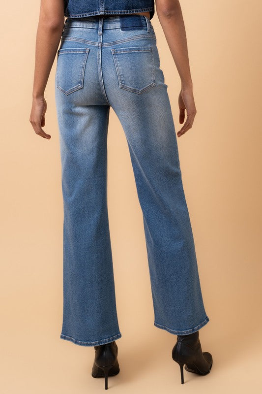 High Rise Relaxed Fit Wide Leg Trouser Jean