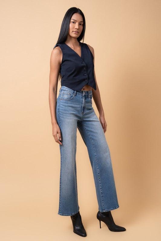 High Rise Relaxed Fit Wide Leg Trouser Jean