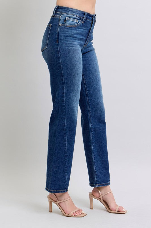 Judy Blue Traci Side Seam Detail Straight Jeans with Pockets