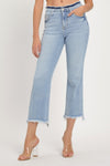 RISEN High Rise Raw Edge Crop Jeans- Petite Length