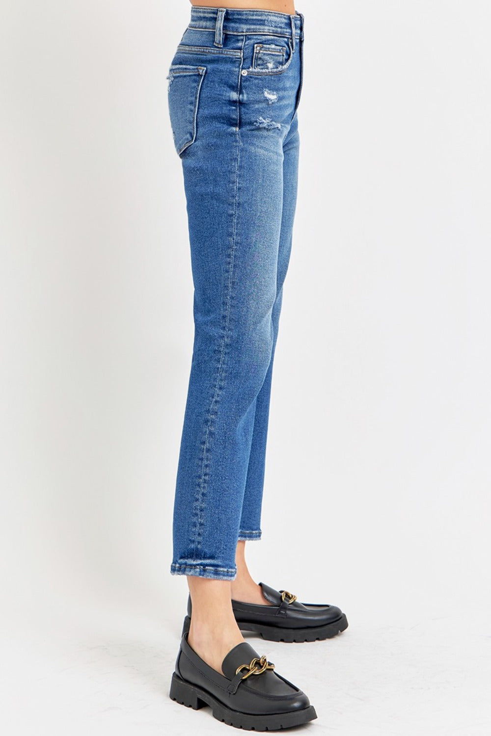 RISEN Tummy Control High Rise Crop Bootcut Jeans - Petite Length