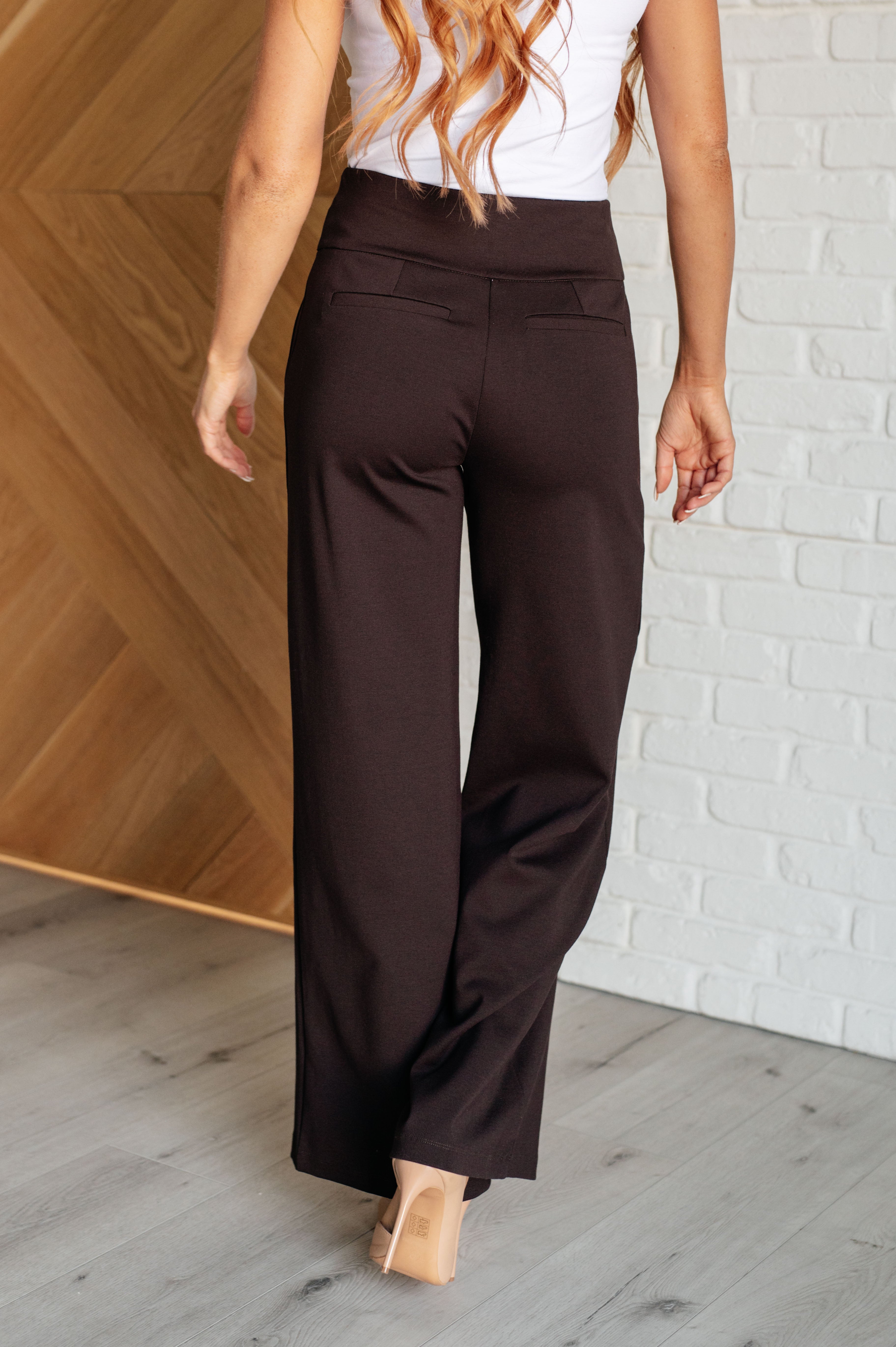 Magic Wide Leg Pants in Chocolate - 31" inseam