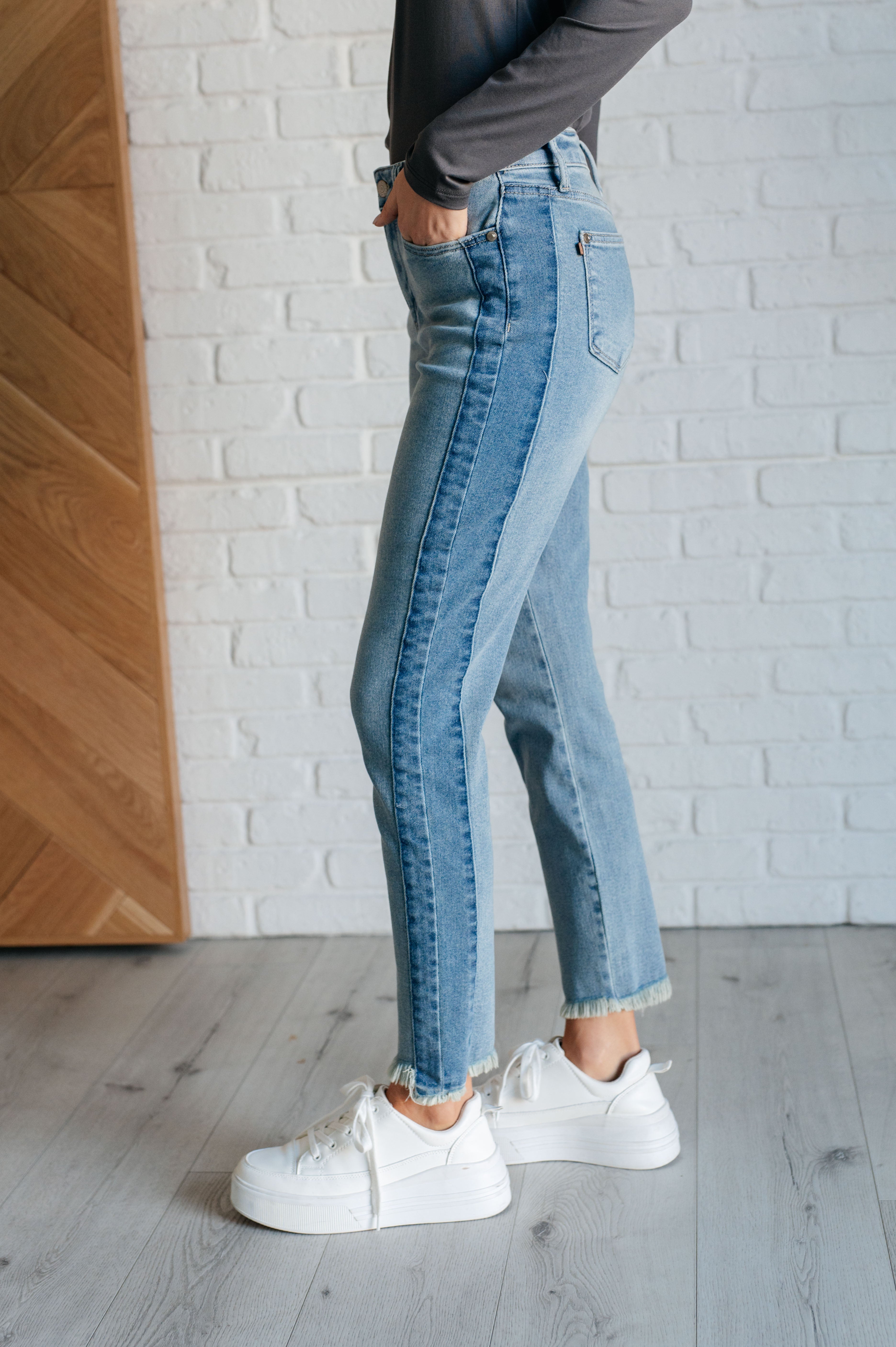 Judy Blue Susan High Rise Side Panel Detail Slim Jeans