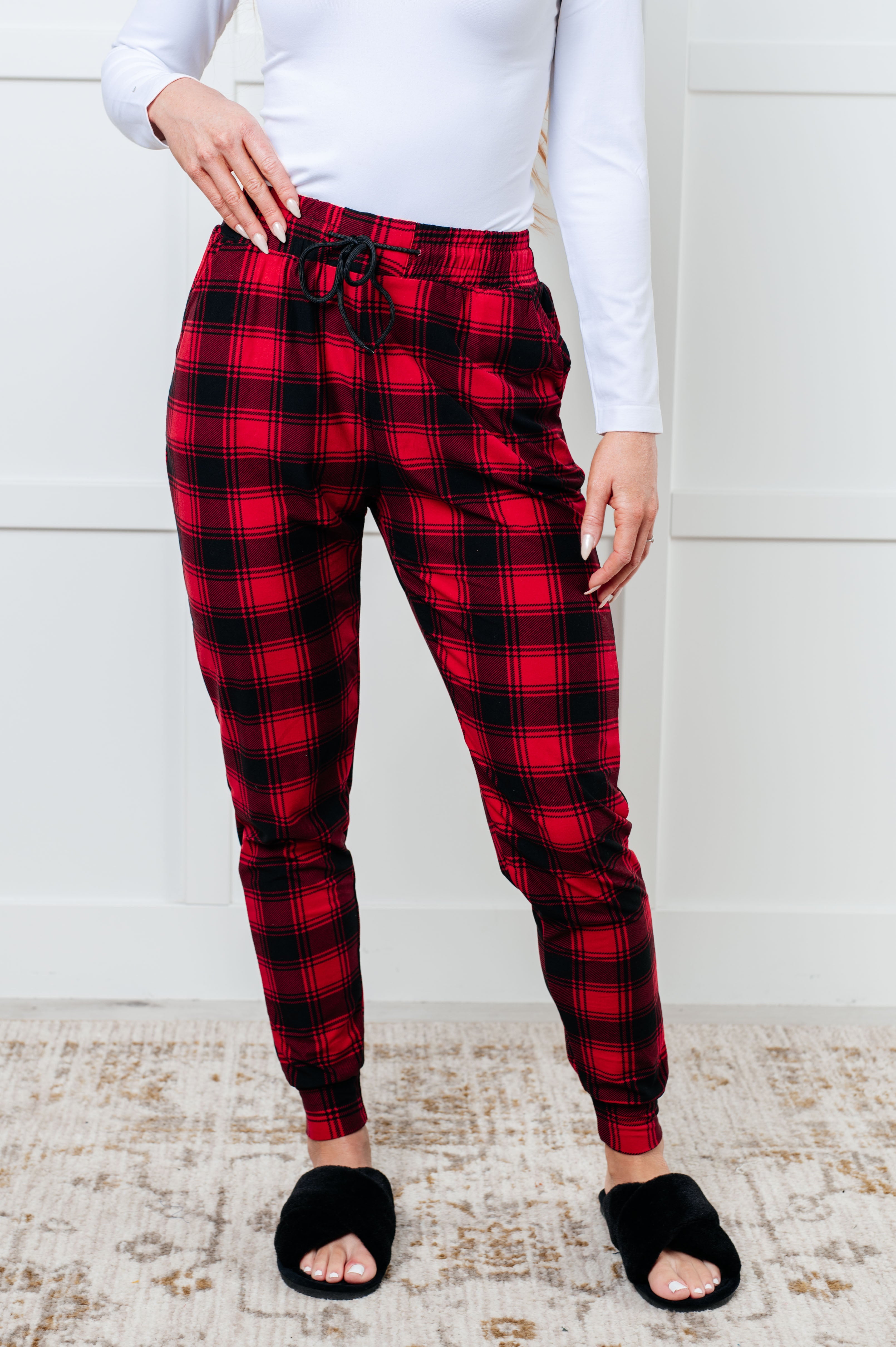 Your New Favorite Joggers in Red Plaid