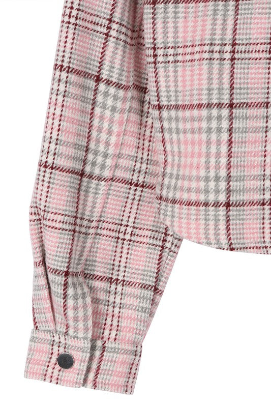 Pink Plaid Crop Jacket