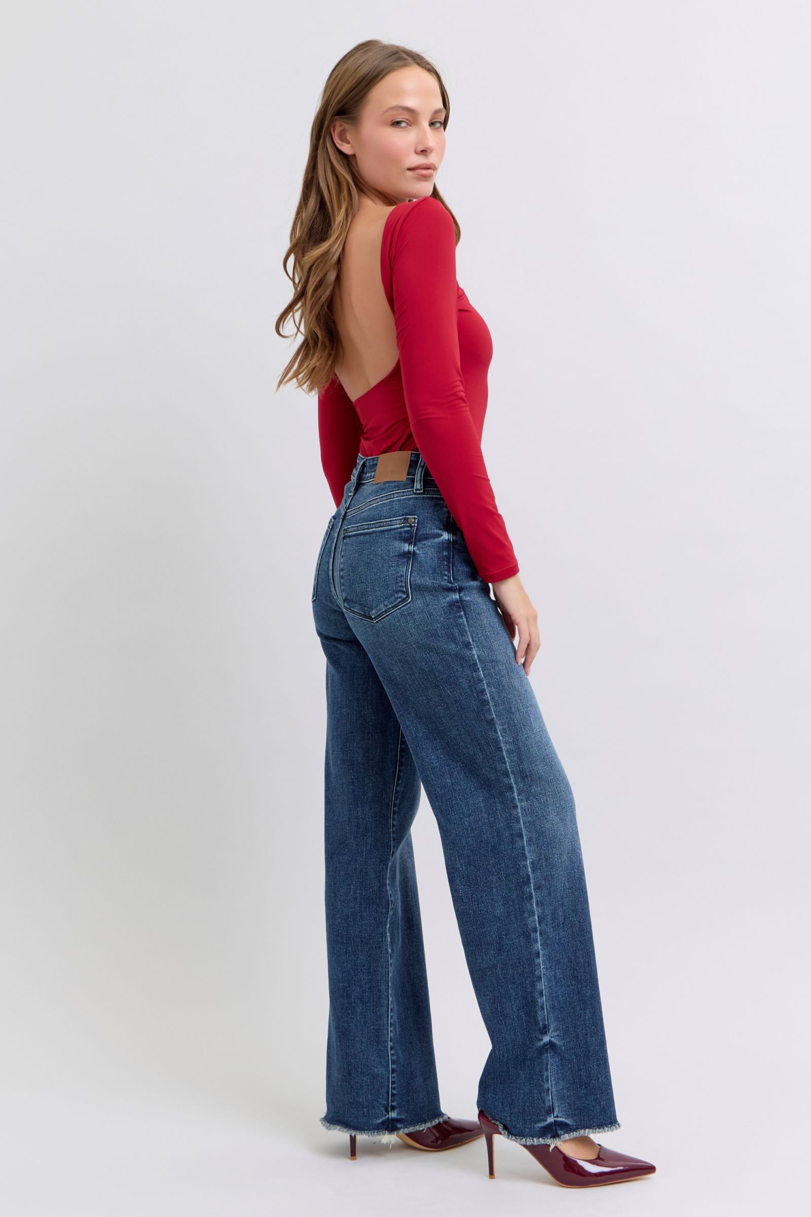 Judy Blue Trina Raw Hem Mid Rise Jeans