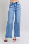 Judy Blue Wide Leg Non Distressed Medium Wash Jeans with Pockets