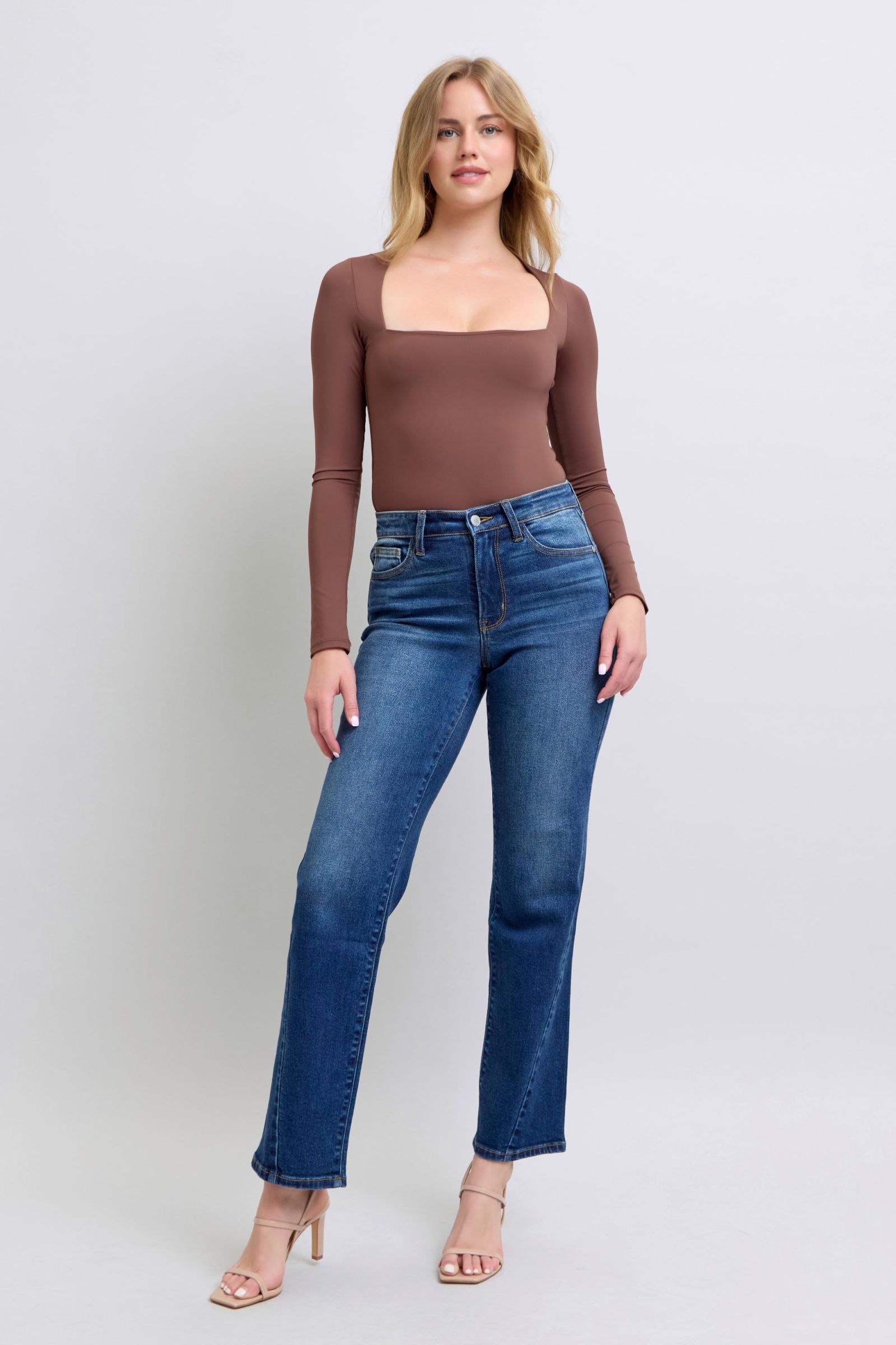 Judy Blue Traci Side Seam Detail Straight Jeans with Pockets