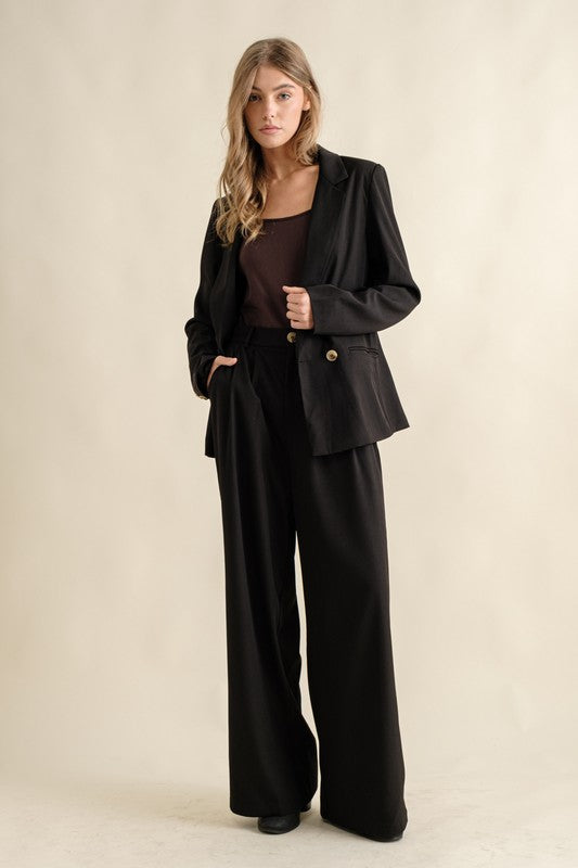 High Waist Wide Leg Trouser Pants