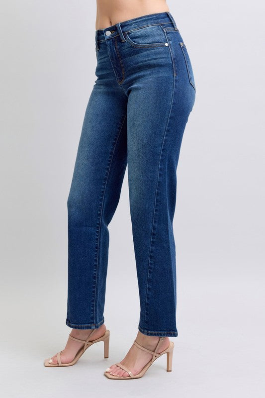 Judy Blue Traci Side Seam Detail Straight Jeans with Pockets