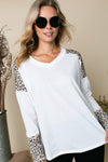 Cheetah Print Terry Mixed Casual Top - Extra Sassy Size Exclusive